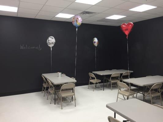 Party Room with Chalk Walls