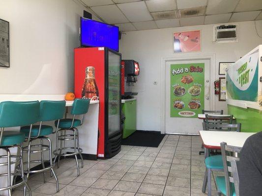 Soda fridge was very dirty and being used to store food in food line pans