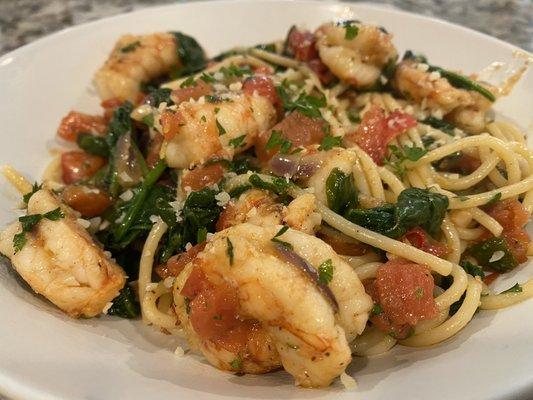 Sautéed Shrimp and garlic pasta