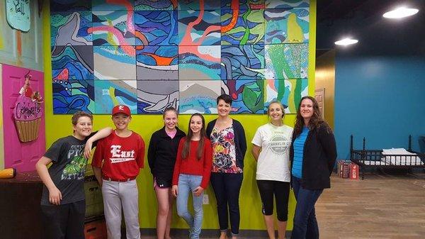 A mural by the 6th graders at Corpus Christi and Resurrections schools. Can be seen on display at Mesker Park Zoo!