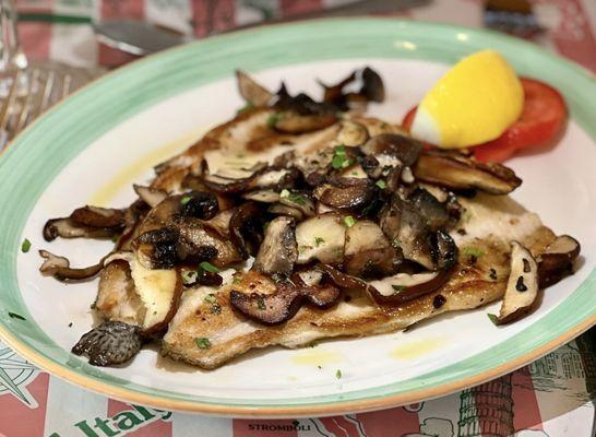 Trout with mushrooms