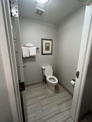 Spacious restroom.