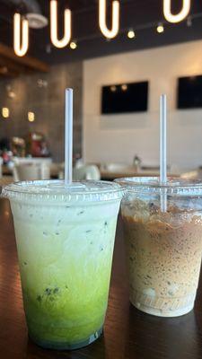 Green Thai tea & Viet Coffee