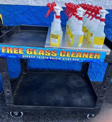 Free Glass Cleaner for all customers