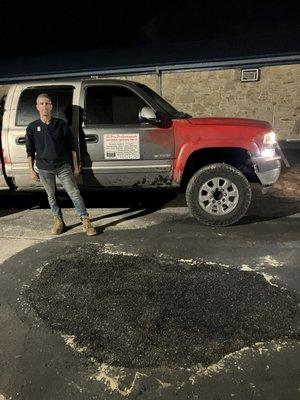 Fixing and repairing of blacktop parking lot in Mooresville