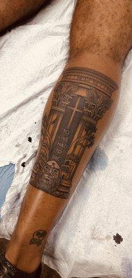 Tattoo, leg piece