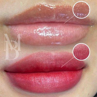 Before and After with our Lip Blush technique.