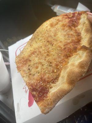 This pizza is like a rock  at the top half