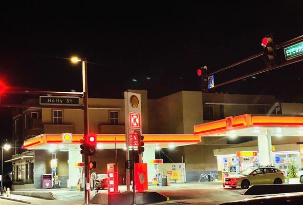 Gas station at night