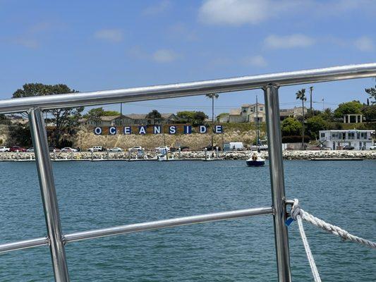 View heading out and retuning into the Harbor