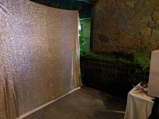 Gold Glittering Photo Booth Backdrop