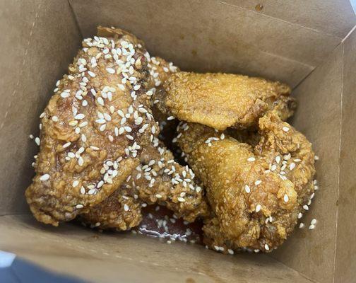 Soy garlic Korean fried chicken wings