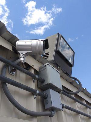 Cameras and Flood Lights.
 (Lights turn off at 9:45 p.m.)