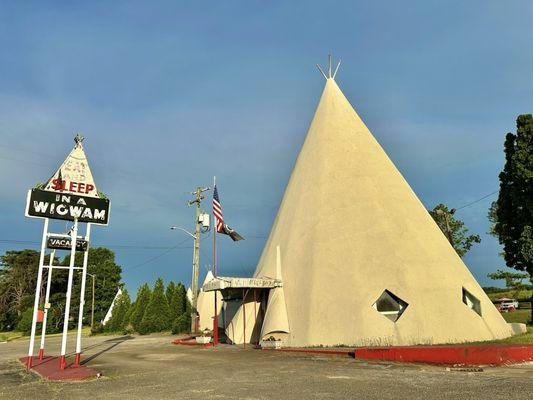 Still under restoration- big teepee was a lunch counter and gift shop, displaying the founder's diverse collection of Native artifacts.