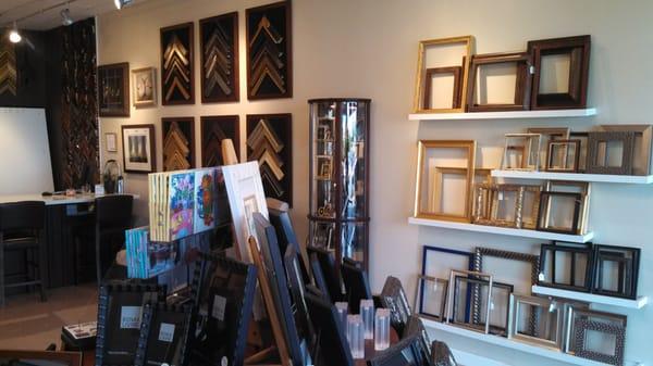 Finished corner samples and ready made frames