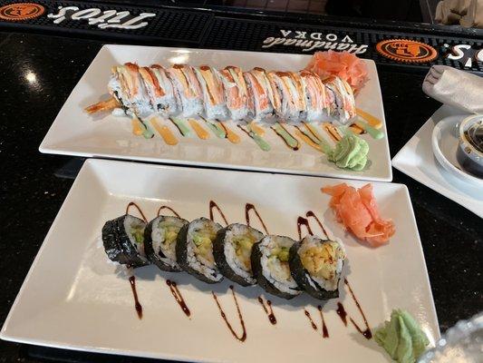 Shrimp tempura and Temptation rolls.