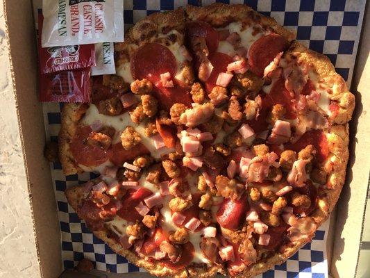 Medium Meat Lovers Pizza. Yum!