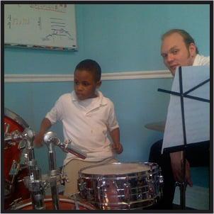 Drum lessons are great for beginning students. Instructor Phil Yochum pictured here.