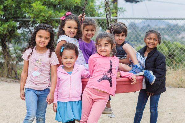 Preschoolers on the playground.