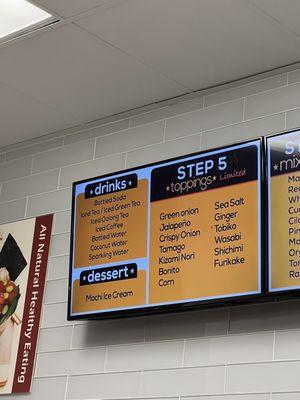 Steps menu