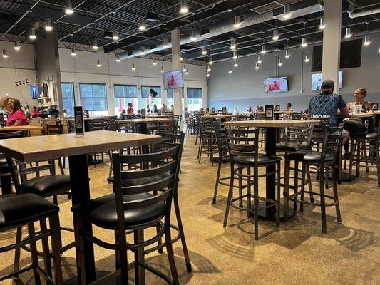 View from the bar across the dining area