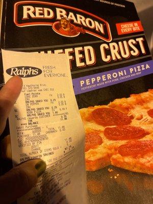 Be aware: The freezer door said $5.99 with a whole pile of these pizzas and they charge me $6.99 at the register