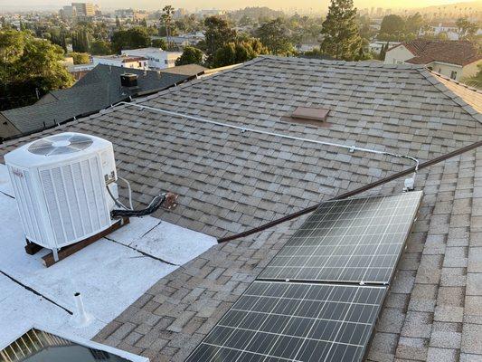 It's always a challenge to have a valley in the pitched roof that meets a flat roof.