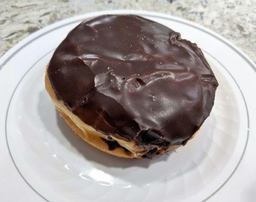 1/12/23 Filled Donut with Vanilla Cream and Chocolate Icing