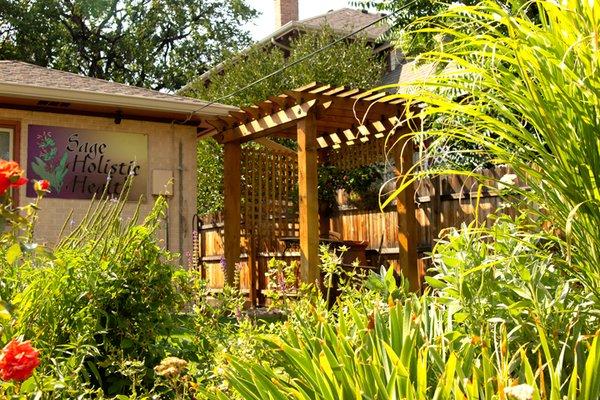 Pergola in the garden at the clinic