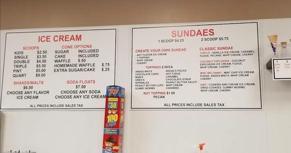 Menu board