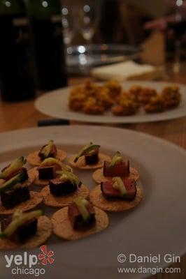 Tasty Hors D'oeuvres served at the Yelp Fashion Show at Newberry Library!