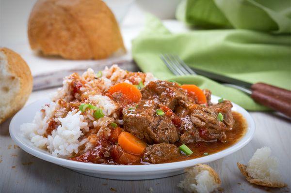 (Monday) Hot Roast Beef with Rice and Vegetables at Parisi's