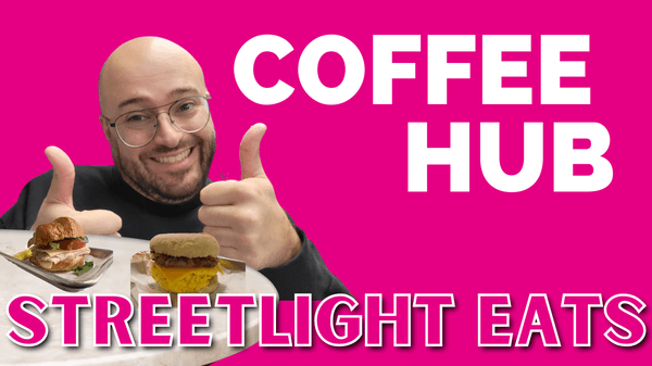 Thumbnail Picture of Jonas reviewing Coffee Hub on YouTube