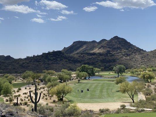 Fun and beautiful! Elevated tee box with an island green!