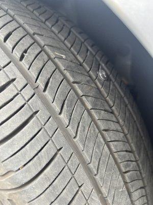 Nail in tire