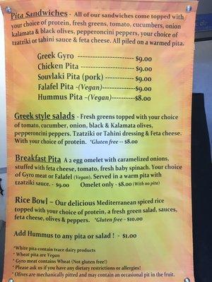 New food truck menu