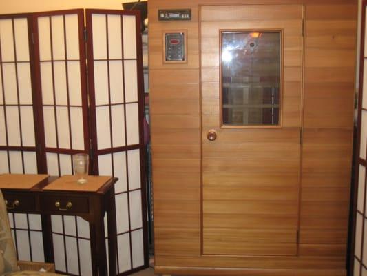 Infra red sauna in treatment room #2