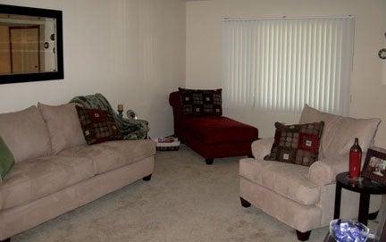 Living room in a two bedroom apartment