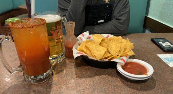 Michelada, Draft, Chips & Salsa