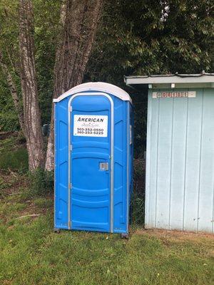 Our nice, clean toilet in place.