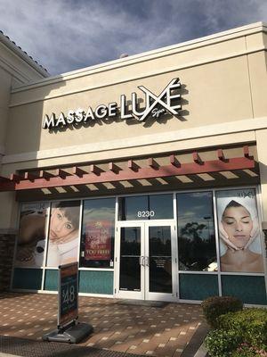 MassageLuXe FaceLuXe Spa in Sarasota located in the Pelican Plaza!