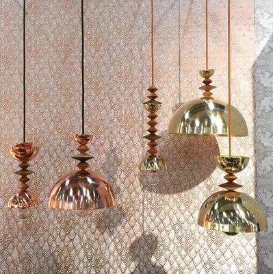 Copper and Brass Mala Pendant Lights