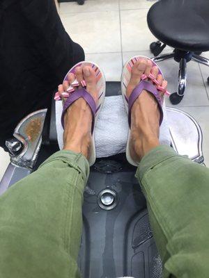 My clear pedi because I refused to pay an additional $2 for OPI color.