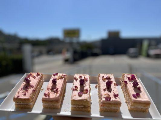 house made rose cakes