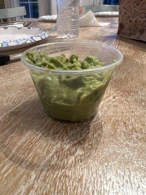 This is how my $3.40 side of Guac was delivered. It's more like $1.70's worth.