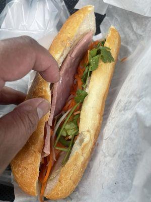 Vietnamese E1. Ham Sandwich . I wanted no daikon, BUT here it is