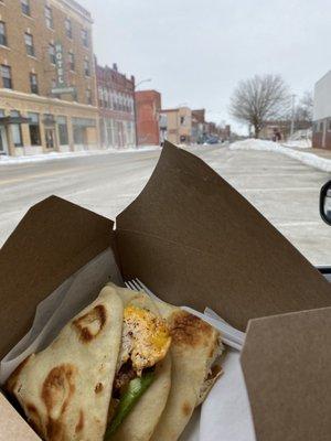 Breakfast sandwich/naan...so delicious!!