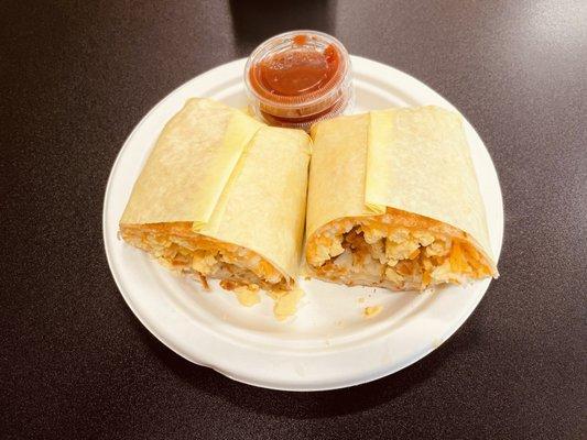 Flooky's No Meat Breakfast Burrito (Egg, Cheese & Hash Brown)