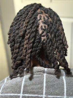 Loc Retwist with Two-Strand style