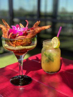 Dynamite shrimp & passionfruit Mojito